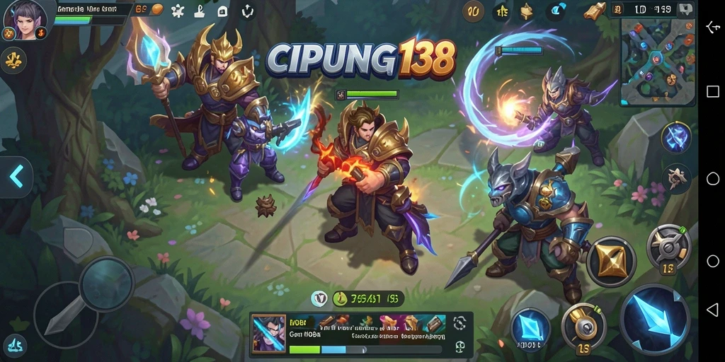 Tampilan screenshot utama CIPUNG138 menampilkan pertarungan sengit dalam gameplay MOBA.
