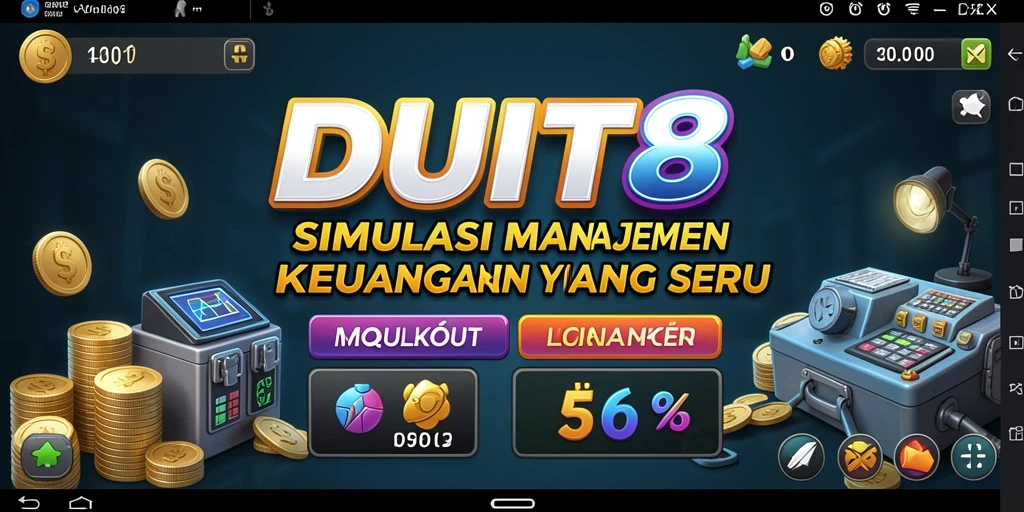Tangkapan layar gameplay <strong>DUIT8</strong> yang menunjukkan interaksi manajemen keuangan.