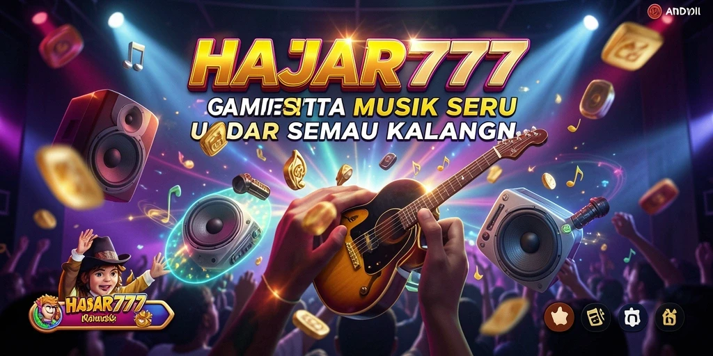 Screenshot gameplay HAJAR777 dengan tampilan seru saat bermain musik.