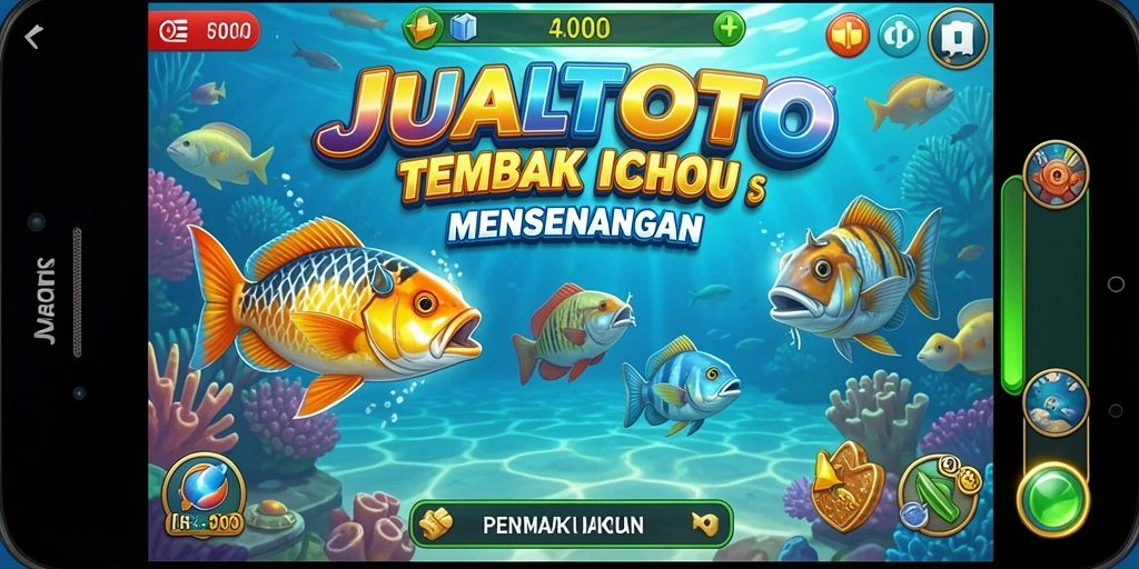 Tampilan gameplay seru di JUALTOTO saat menangkap ikan.