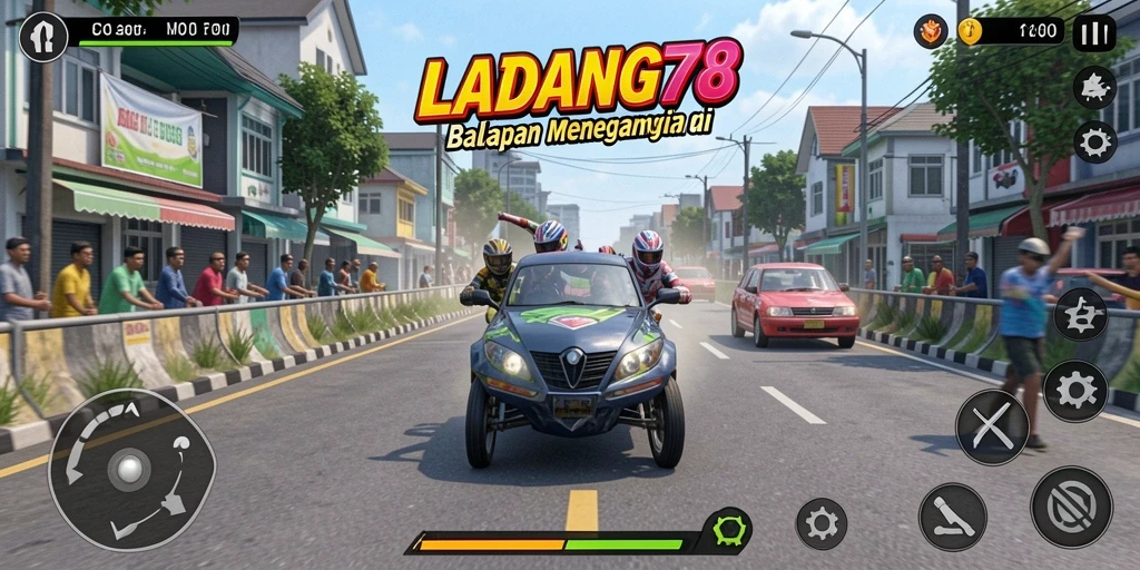 Gameplay intens di jalanan dengan mobil balap yang cepat.