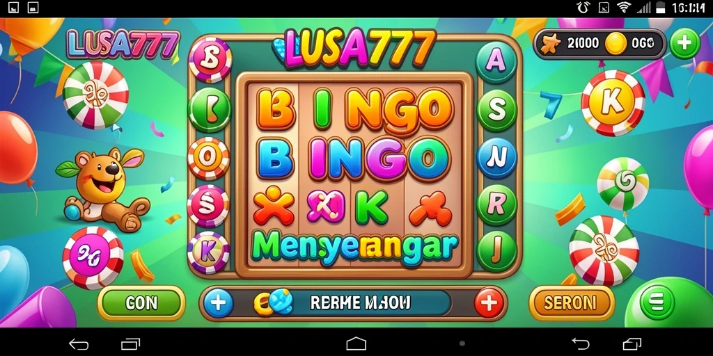 Tampilan gameplay LUSA777 dengan suasana Bingo yang seru.
