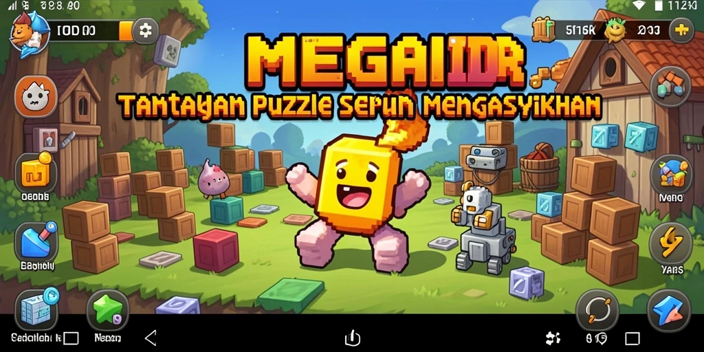 Tangkapan layar gameplay MEGAIDR dengan tantangan puzzle yang memikat.