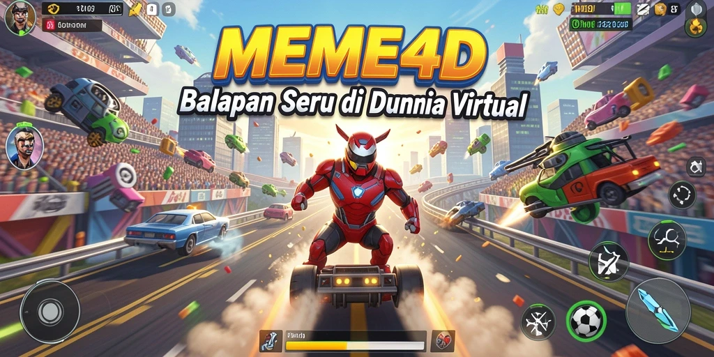 Gameplay balapan yang mendebarkan di <strong>MEME4D</strong> dengan mobil kustom.