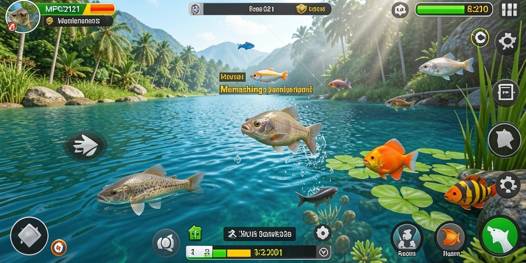 Tampilan gameplay MPO2121 dengan suasana memancing yang menawan.