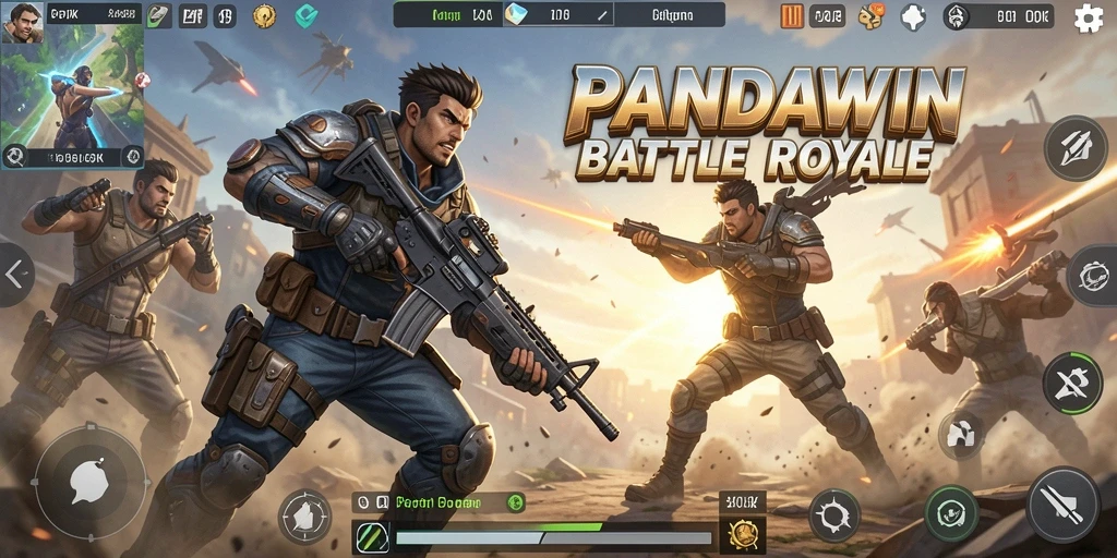 Screenshot gameplay <strong>PANDAWIN</strong> menampilkan aksi seru dan pertarungan intens.