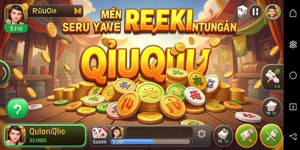 Tampilan seru gameplay QiuQiu di REJEKI.