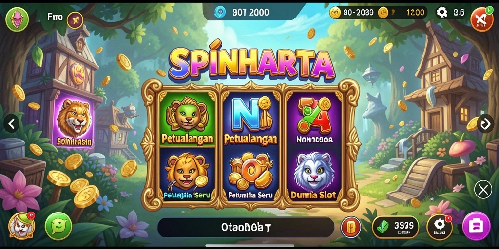 Tampilan menarik dari gameplay SPINHARTA yang seru dan mendebarkan.
