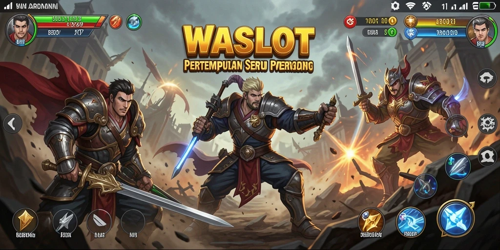 Tangkapan layar menunjukkan pertempuran intens di WASLOT yang melibatkan banyak pemain.