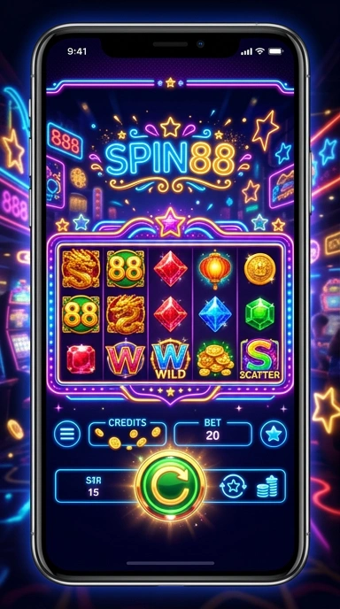 Tampilan utama aplikasi spin88 yang user-friendly.